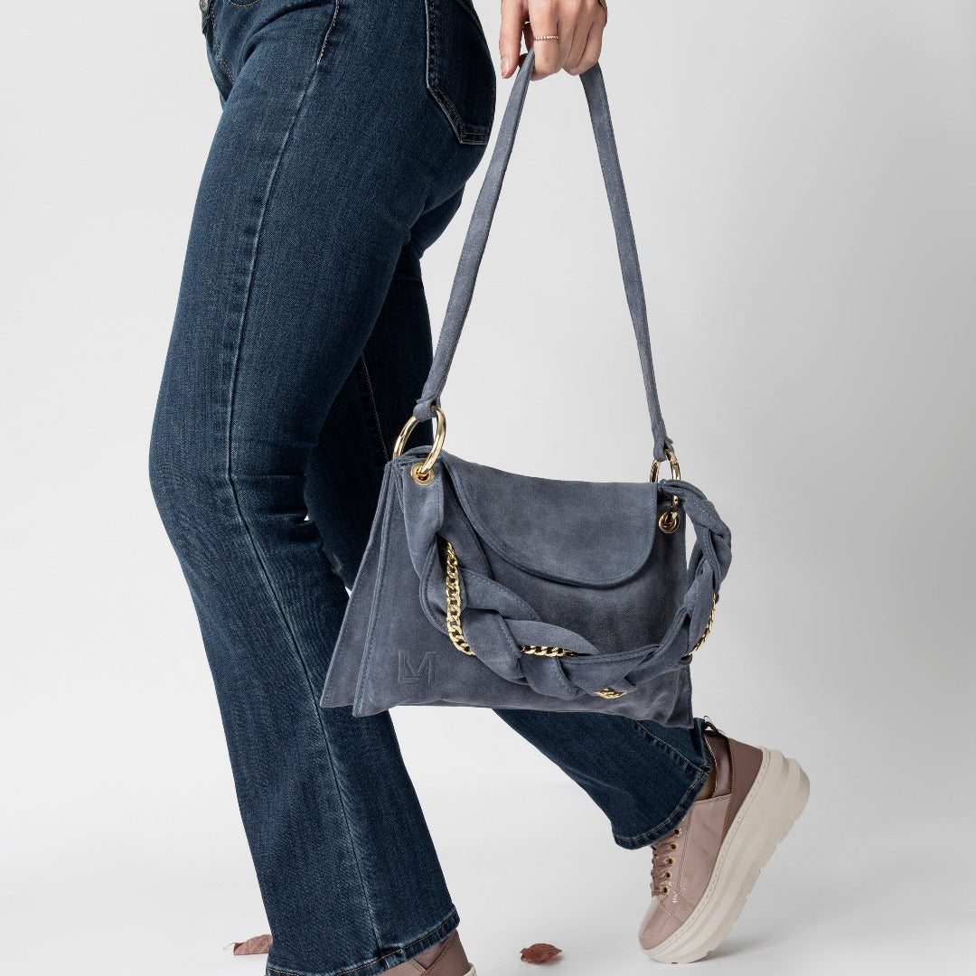 Borsa Little Darcy Camoscio denim